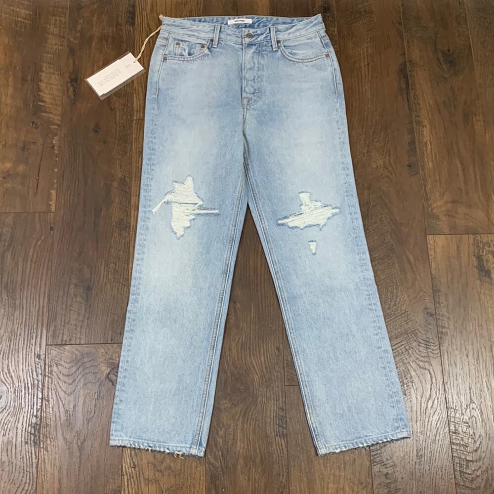 GRLFRND The Helena Straight Leg High Waist Jeans in Signing Off